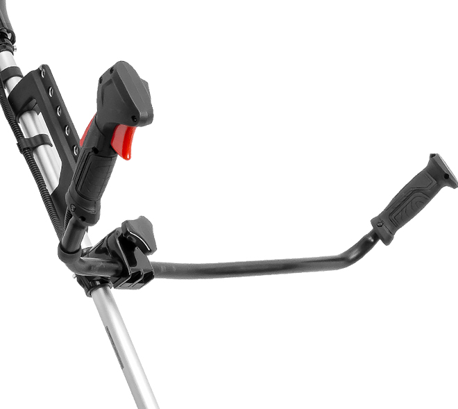 <b>Режим Always ON</b> - агрегат всегда включен. Данный режим препятствует заливанию свечи. Удобное управление мотокосой на асиметричной цельной рукоятке. 