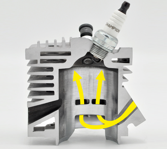 <b>4 -канальная система впрыска смеси</b>. Закрытая для моделей CSP346/356 и открытая для CSP137/142