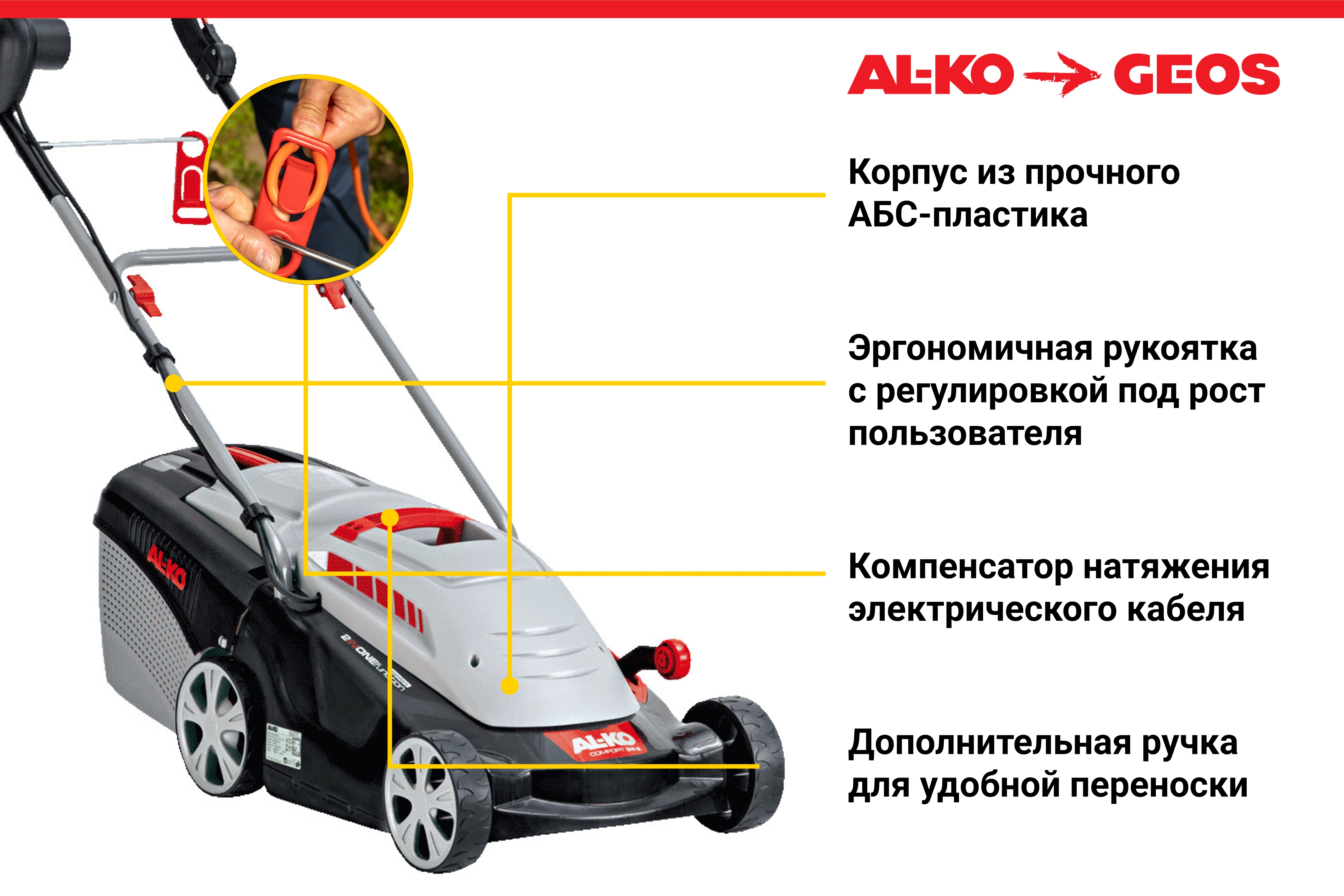 Газонокосилка электрическая GEOS Comfort 34 Е (1,2 кВт)